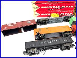 Parts Lot of 15+ American Flyer Trains S Gauge Vintage Train Cars + Boxes