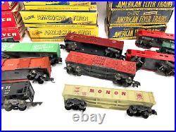 Parts Lot of 15+ American Flyer Trains S Gauge Vintage Train Cars + Boxes