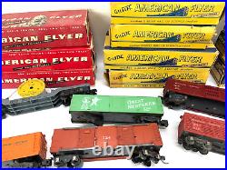 Parts Lot of 15+ American Flyer Trains S Gauge Vintage Train Cars + Boxes