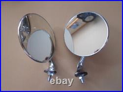 Plated door mirrors, fender mirrors, left/right set, aftermarket, old car parts
