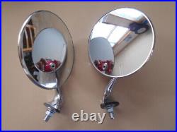 Plated door mirrors, fender mirrors, left/right set, aftermarket, old car parts