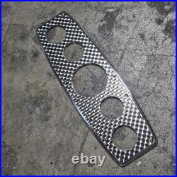Polished Aluminum 5 Gauge Panel w Engine Turned Stainless Hot Rod Custom Dash