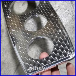Polished Aluminum 5 Gauge Panel w Engine Turned Stainless Hot Rod Custom Dash