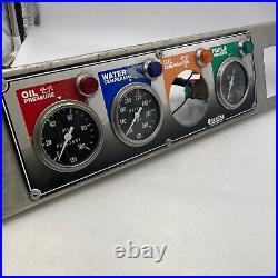 QuickCar Stewart Warner Gauge Cluster Oil Water Fuel Hot Rod Accessory Missing 1