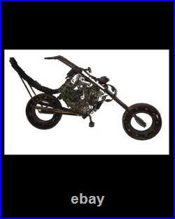 RARE OOAK Vintage Steam Punk? Weld Art Sculpture Figurine Chopper Motorcycle 22