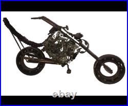 RARE OOAK Vintage Steam Punk? Weld Art Sculpture Figurine Chopper Motorcycle 22