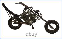 RARE OOAK Vintage Steam Punk? Weld Art Sculpture Figurine Chopper Motorcycle 22