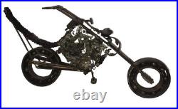 RARE OOAK Vintage Steam Punk? Weld Art Sculpture Figurine Chopper Motorcycle 22