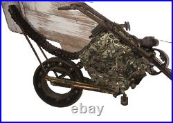 RARE OOAK Vintage Steam Punk? Weld Art Sculpture Figurine Chopper Motorcycle 22