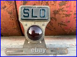 RARE Vintage Blue Green GLASS SLO Tail Tag PARTS Light Car Truck HoT RoD SLOW