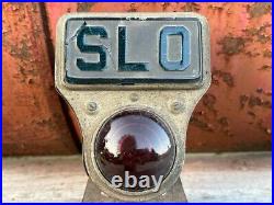RARE Vintage Blue Green GLASS SLO Tail Tag PARTS Light Car Truck HoT RoD SLOW