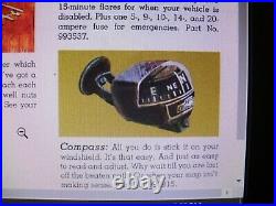 RARE Vintage GM Chevy automobile accessory Compass Gauge BOWTIE 1960s Camaro z28