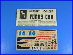 Rare Amt# T155 Jon's Auto Parts Mercury Cyclone Funny Car Issued 1971 S/i