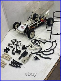 Rare Vintage Custom Works Sprint Car 1/10 Scale with Extra Cage and Parts Lot