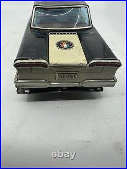 S&E Police Car Ford Edsel Highway Patrol Japan Tin Toy Vintage Rare For Parts