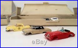SIXTEEN Vintage Aurora Tjet Slot Car Bodies Parts Decals With Carrying Cases LOOK
