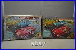 STORMBECKER Vintage slot car lot of 2 boxes cars, parts, track & accessories