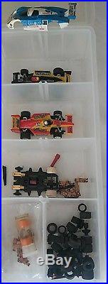 Slot Car Collection - VINTAGE - (19 CARS) +6 BODIES withCarrying Cases + parts