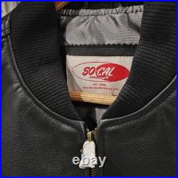 So-Cal Speed Shop Jacket XL Leather Embroidered vtg hot rod bonneville scta coat