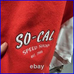 So-Cal Speed Shop Jacket XL Wool Leather Embroidered vtg hot rod bonneville scta