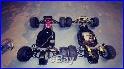 Two team associated rc10t team trucks and castle brushless system. Vintage rc10t