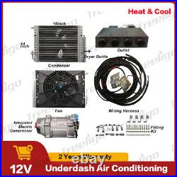 Universal DC 12v Heat&Cool Electric UnderDash Car Air Conditioner Kit Evaporator