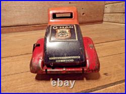 VINTAGE 1930's G-MAN PURSUIT WIND UP TOY CAR BY LOUIS MARX & CO. PARTS
