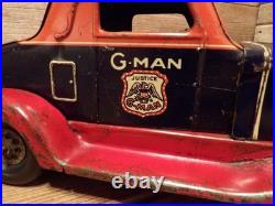VINTAGE 1930's G-MAN PURSUIT WIND UP TOY CAR BY LOUIS MARX & CO. PARTS