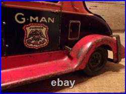 VINTAGE 1930's G-MAN PURSUIT WIND UP TOY CAR BY LOUIS MARX & CO. PARTS