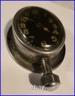 VINTAGE 8 DAY CAR AUTO CLOCK PACKARD, CADILLAC, 1930s JAEGER WINDS, RUNS PARTS