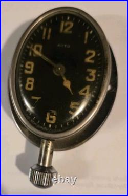 VINTAGE 8 DAY CAR AUTO CLOCK PACKARD, CADILLAC, 1930s JAEGER WINDS, RUNS PARTS
