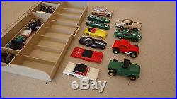 Vintage Aurora Pit Box With Cars And Parts