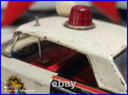 VINTAGE CADILLAC POLICE TIN TOY CAR 60's MADE IN JAPAN ICHIKO LARGE FOR PARTS