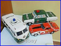 VINTAGE CADILLAC POLICE TIN TOY CAR 60's MADE IN JAPAN ICHIKO LARGE FOR PARTS