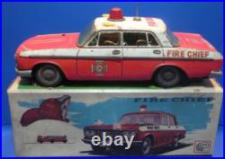 VINTAGE CADILLAC POLICE TIN TOY CAR 60's MADE IN JAPAN ICHIKO LARGE FOR PARTS