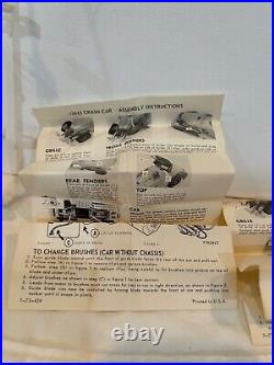 VTG 60s ELDON 1/32 Scale Jalopy Crash Car Slot Car LOT Pieces/Parts/Cars/Papers