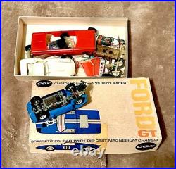 VTG Cox Ford GT Slot Car Racer 1/32 IB With 2 Other Car Bodies & Misc Parts Works