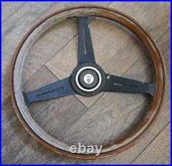 VTG Maserati Wood & Metal Steering Wheel With Horn Button Car Part Salvaged 14