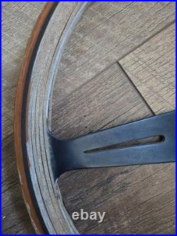 VTG Maserati Wood & Metal Steering Wheel With Horn Button Car Part Salvaged 14