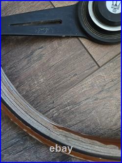 VTG Maserati Wood & Metal Steering Wheel With Horn Button Car Part Salvaged 14