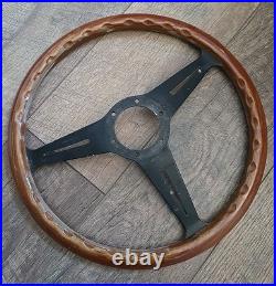 VTG Maserati Wood & Metal Steering Wheel With Horn Button Car Part Salvaged 14