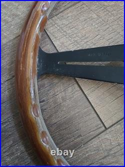 VTG Maserati Wood & Metal Steering Wheel With Horn Button Car Part Salvaged 14