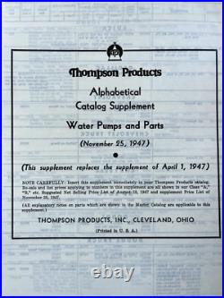 VTG Original 1945-48 Thompson Products Car Parts Distributors Catalog ADVERTISE VTG Original 1945-48 Thompson Products Car Parts Distributors Catalog ADVERTISE
