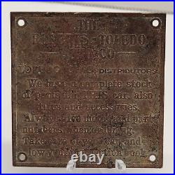 VTG The Roberts Toledo Auto Co Ohio Parts Store Advertising Car Tag Plaque Badge