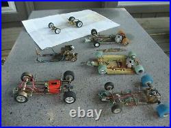 Vintage 1/24 Slot Car Chassis Parts Repair lot tested brass pan and tube custom