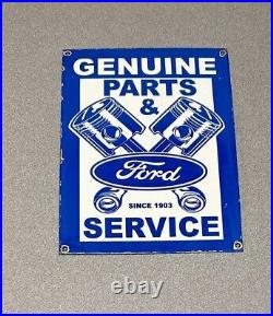 Vintage 13 Ford Parts Service Porcelain Sign Car Gas Oil Truck