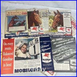 Vintage 1920s-1950s Oil Gas Parts Car Ads Full Page Magazine lot +150 Mobil