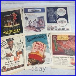 Vintage 1920s-1950s Oil Gas Parts Car Ads Full Page Magazine lot +150 Mobil