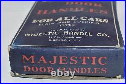 Vintage 1940s Majestic Handle Co NOS Chrome Locking Car Door Handles Auto Parts