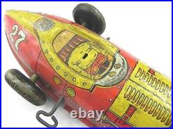 Vintage 1948 Marx Indy Winner #27 Tin Litho Wind-up Toy Race Car -missing Parts